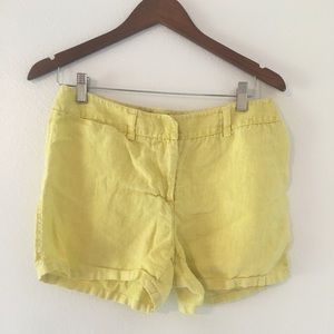 J.McLaughlin yellow linen shorts